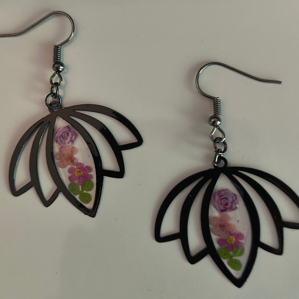 Hand Crafted Dainty Floral Drop Earrings